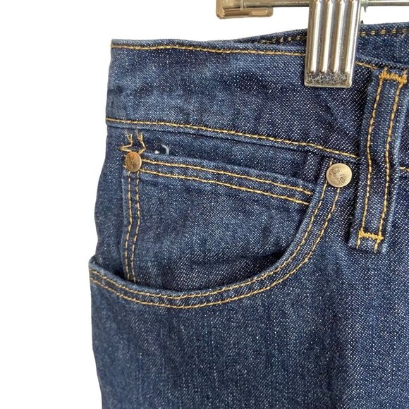 Cabelas Jeans Womens Size14 Blue Flannel Lined Straight Leg Dark Wash Flat Front - Picture 5 of 13